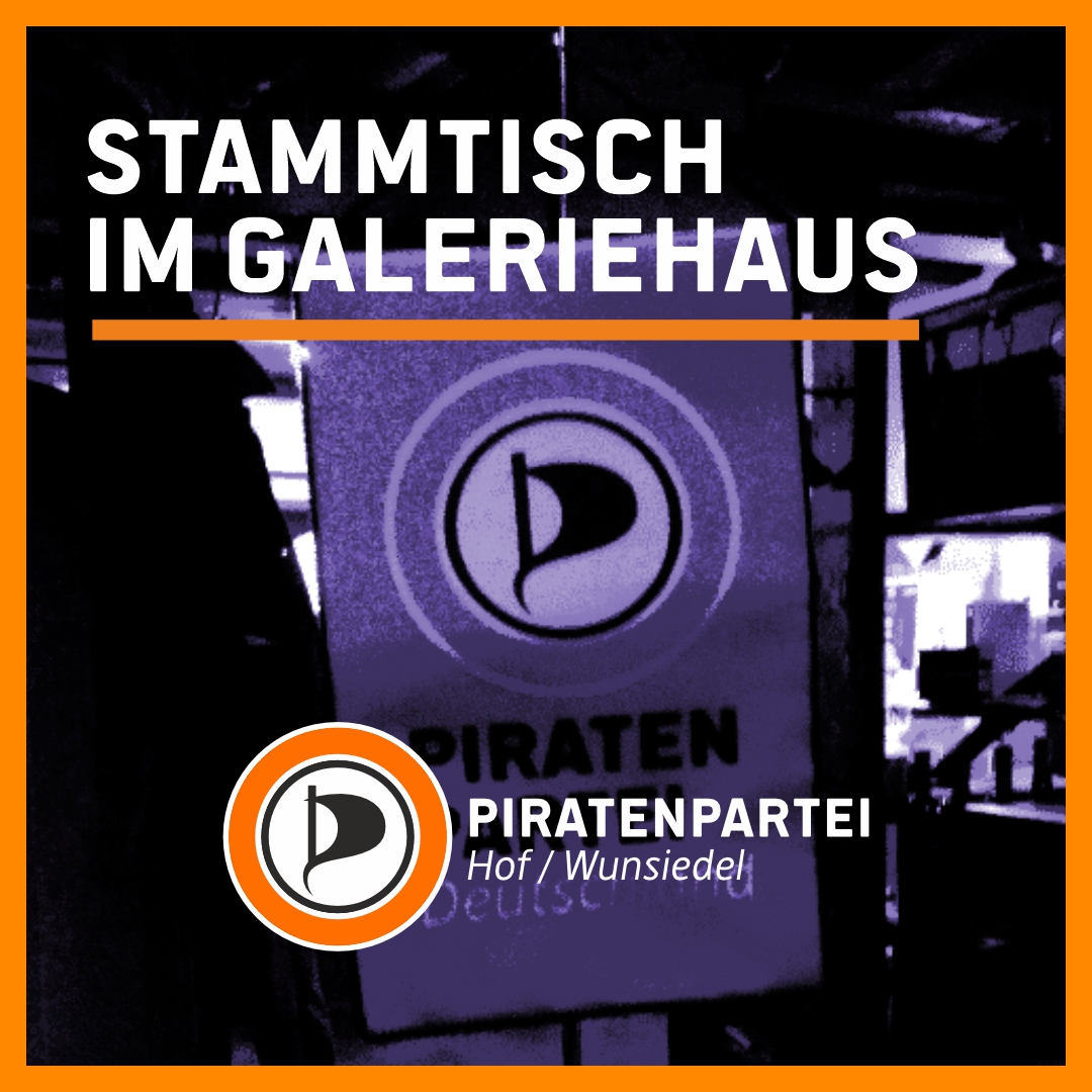 PiratenHOFWUN's tweet photo. Heute (01.04.) findet ab 20.00 Uhr wieder unser #Stammtisch im @GaleriehausHof statt. Gäste sind natürlich immer herzlich willkommen. Kommt vorbei..... #piraten #hof #hofsaale #oberfranken #piratenpartei https://t.co/8T9vpU2yJp