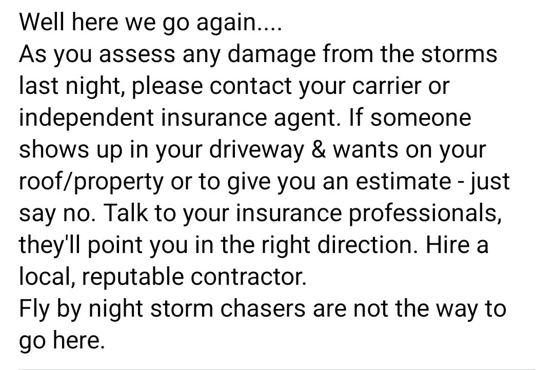 kvonyborg's tweet image. Friends affected by the storms last night, a piece of advice from your friendly #InsuranceNerd 
#Iowa #iawx