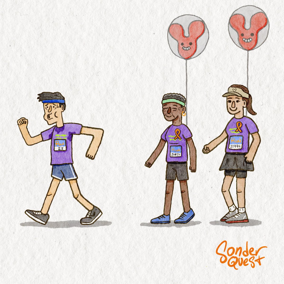 The Infamous RunDisney Balloon Ladies 

(Stylistically inspired by the works of Scott C)