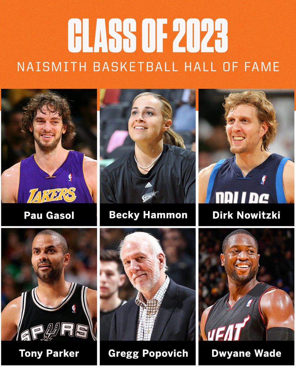 espn's tweet photo. LEGENDS FOREVER 🙌 

The 2023 Naismith Basketball Hall of Fame class has been announced 👏 https://t.co/XE77sDrpvC