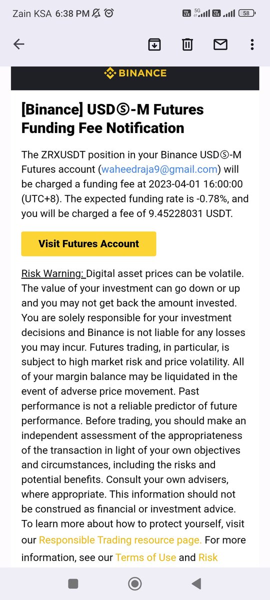 R05701341Raja's tweet photo. @cz_binance Funding fee 9.45 usd instead of -0.78% https://t.co/V3x2D8s687