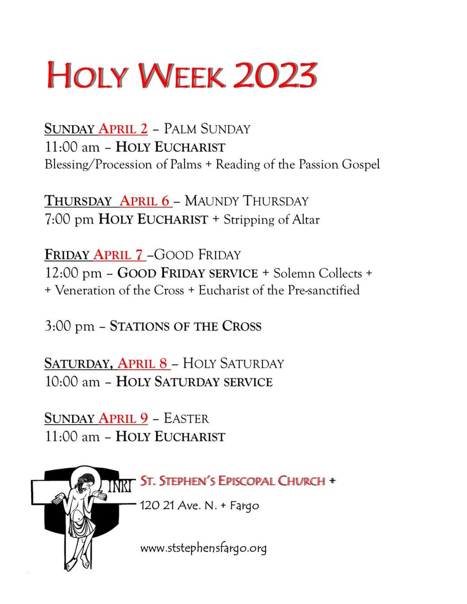 ststephensfargo's tweet photo. Holy Week at St. Stephen's https://t.co/s1LtQjYb7q
