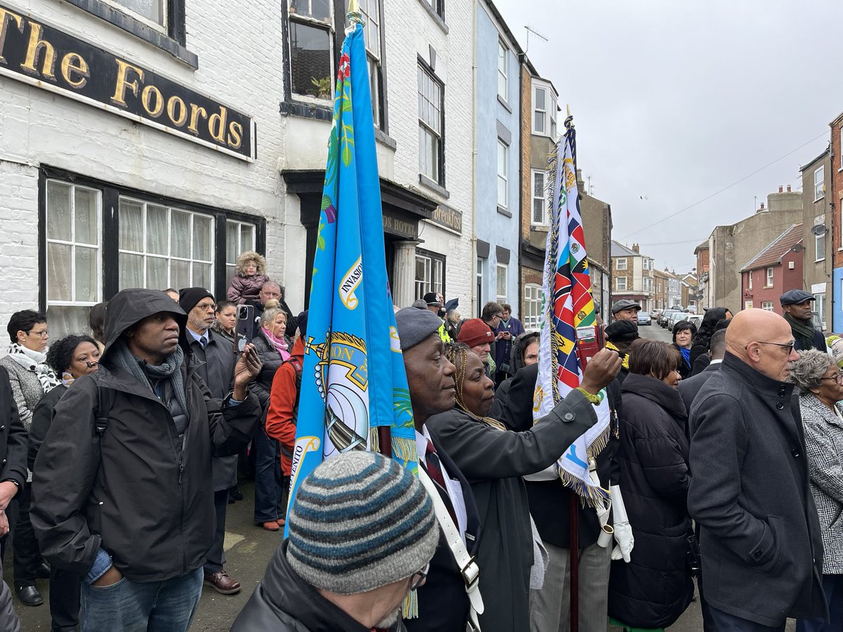 In Filey today for unveiling of plaque to honour RAF Servicemen from Caribbean who were trained at RAF Hunmanby in WW2. Amazing to have veterans there. More on <a href="/BBCLookNorth/">BBC Yorkshire</a> tonight 5.35pm BBC1