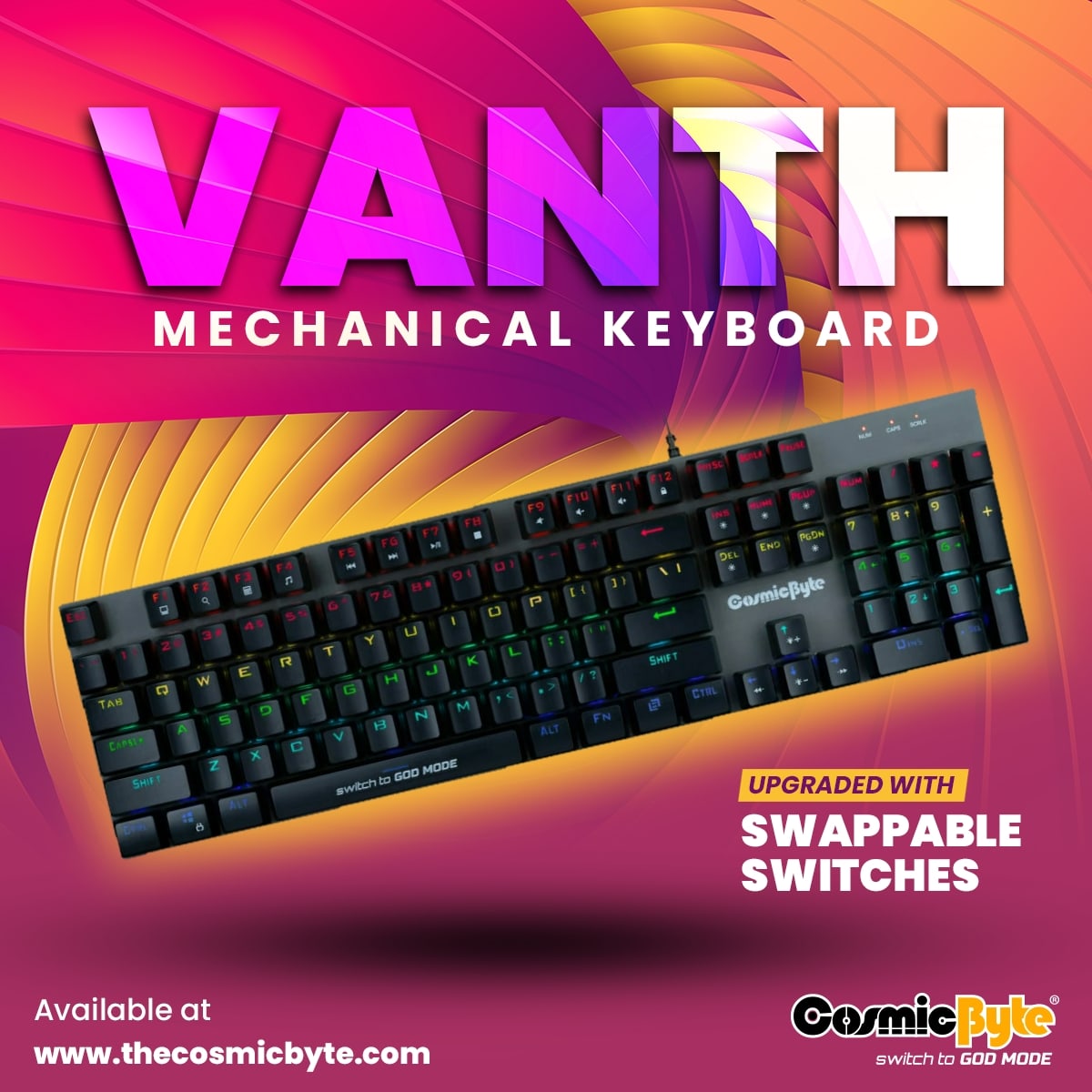 cosmicbyteindia's tweet photo. Here comes the keyboard that can keep up with your lightning-fast reflexes and intense gaming sessions!

Vanth Mechanical Keyboard is built to handle even the most intense gaming sessions.

Order yours now: https://t.co/Can58G0JIN

#SwitchToGodMode #Vanth #MechanicalKeyboard https://t.co/zSwUbx6zrz