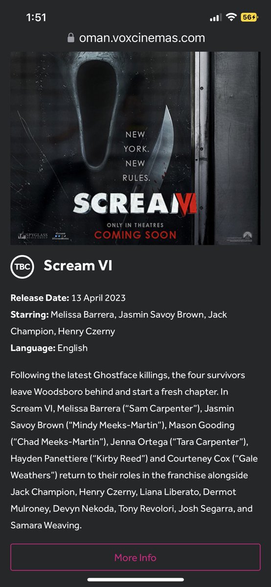 visionsoftimo's tweet photo. tell me why they aren’t releasing scream vi until april 13th here???? https://t.co/cq1lZbvl4R