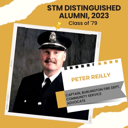 stmcssalumni's tweet photo. ⚔️ Congratulations to former Captain of the Burlington Fire Dept. and community service advocate, Peter Reilly, one of the posthumous recipients of the STM Distinguished Alumni Award.

Celebrate Peter at the Gala Dinner on April 27.

Purchase tickets at https://t.co/wNqgfVcTMS https://t.co/NKrAjEiC2L