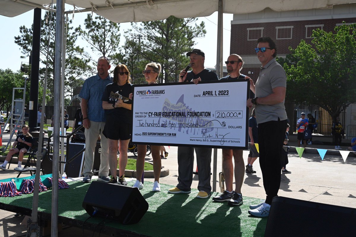 A record amount raised for student scholarships through @theCFEF! Thank you CFISD community! #CFISDFunRun