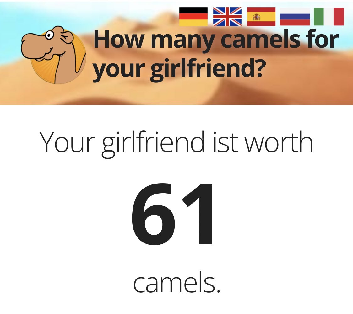 GooodBoyNFT's tweet photo. Can someone calculate how many #gooodfellas NFTs 61 camels would be 🤔

#BNBChainNFTs #GIRLFRIEND #camel https://t.co/Y6xDw4Iw2i