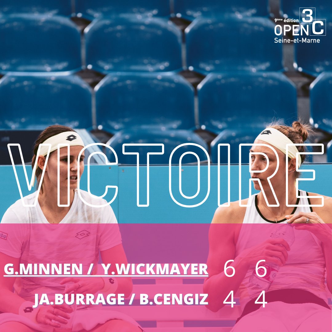 Et c'est une victoire 100% belge pour le double, avec la paire MINNEN / WICKMAYER

Bravo à elles !

#open3cdeseineetmarne #open3c #ITFWorldTennisTour #tennisfeminin #tennis #tennisworld #tenniswomen