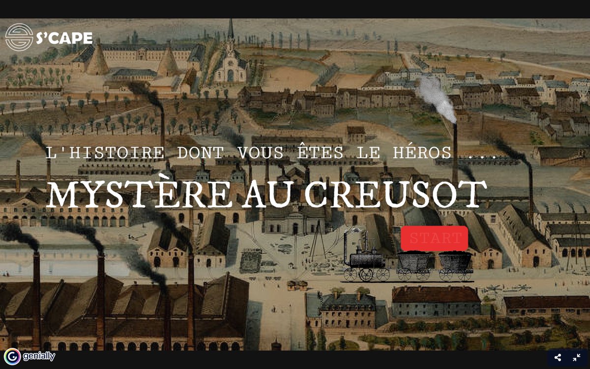 BenardHoarau's tweet photo. "Mystère au Creusot" est un jeu dont vous êtes le héros à destination des #4e #Histoire. Il mêle aspect narratif et aspect ludique. Le joueur doit faire des choix mais aussi découvrir des indices, répondre à des questions, compléter un texte à trous, ... https://t.co/0UzxgKYNTE https://t.co/Zd8x6W5KIm
