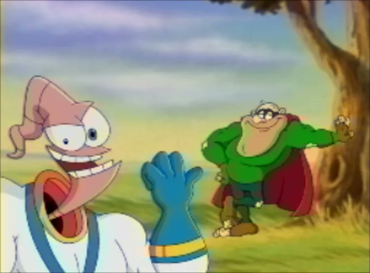 RaccoonJunkYard's tweet image. Earthworm Jim's Lost Episode Ft. Boogerman 🪱🚽

A fake screenshot made for a prank organized by @EWJNoContext . Happy April Fools! 🃏

#Cartoon #EarthwormJim #Boogerman #fakescreenshot #Interplay #retrodrawing #vhs #AprilFoolsDay