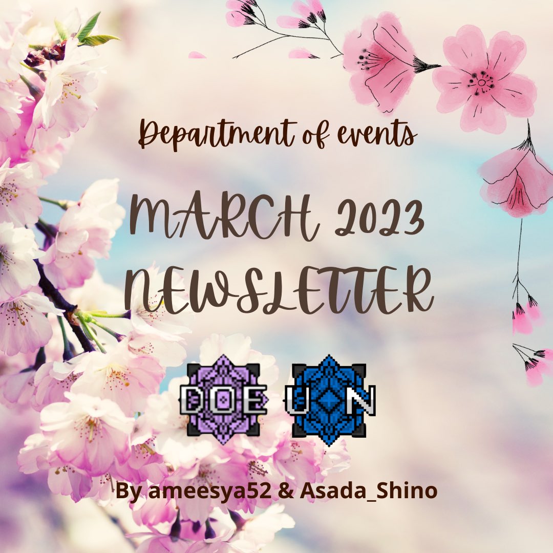 ameesya2's tweet photo. 💜DOE March 2023 Newsletter is here!💜

✨Thank you for your endless support towards DOE! We hope to see you again in future events!

✨Congratulations to Aurelli for becoming Doe March The Most Hosted Hour and Member Of The Month 💜

@OfficialHabboUN 
1/2 https://t.co/n4qFDdOYZa
