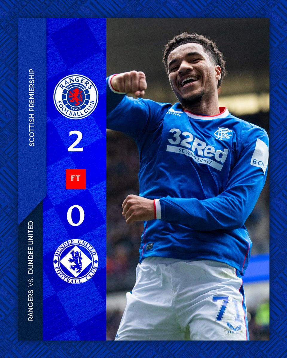 FULL-TIME: Rangers 2-0 Dundee United 

Three Points at Ibrox.
