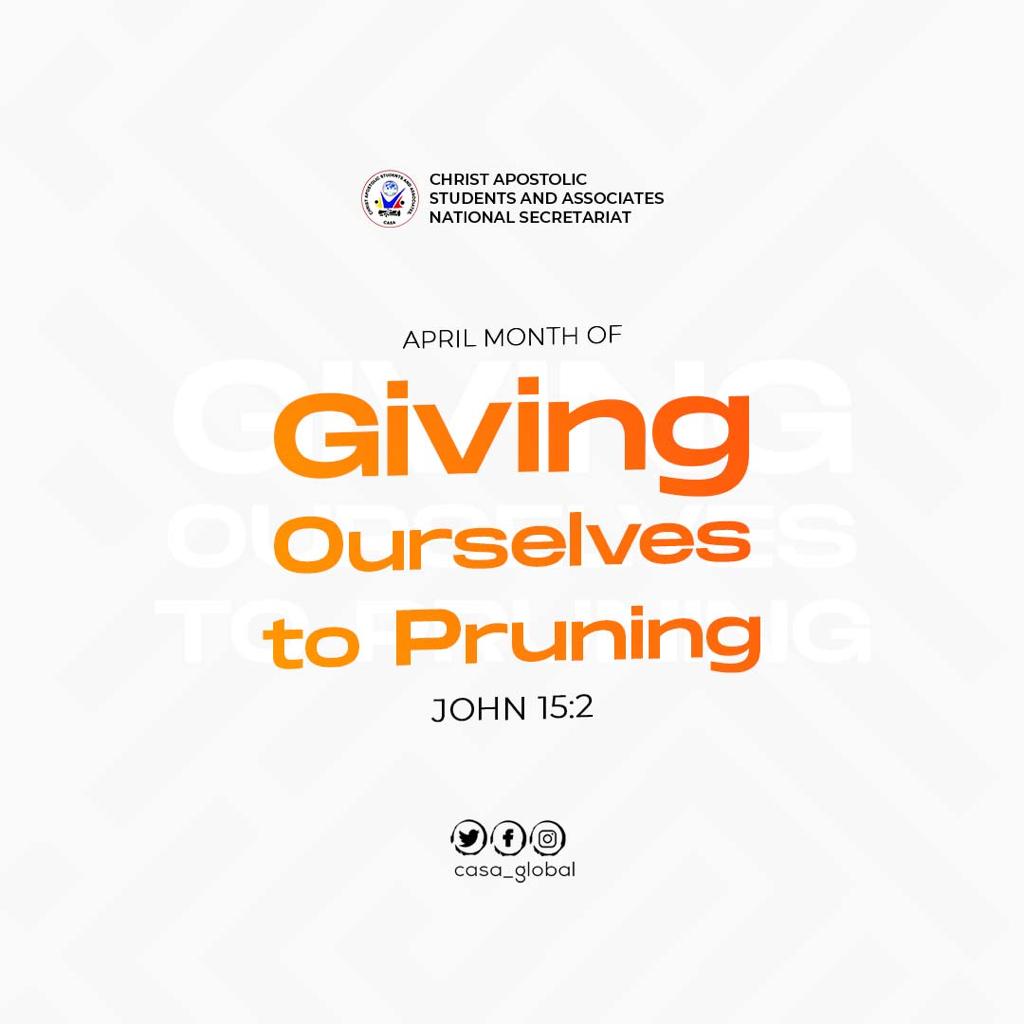 casacitychapter's tweet photo. Our Focus for April 2023

#givingourselvestopruning
#bearingfruits100fold
#BeDiscipledToMeetYourGod
#casamove #casatakeover #casaglobal
#WithAVision #ComeAndSee #WithAStrongVision https://t.co/oxI2wZFrdd