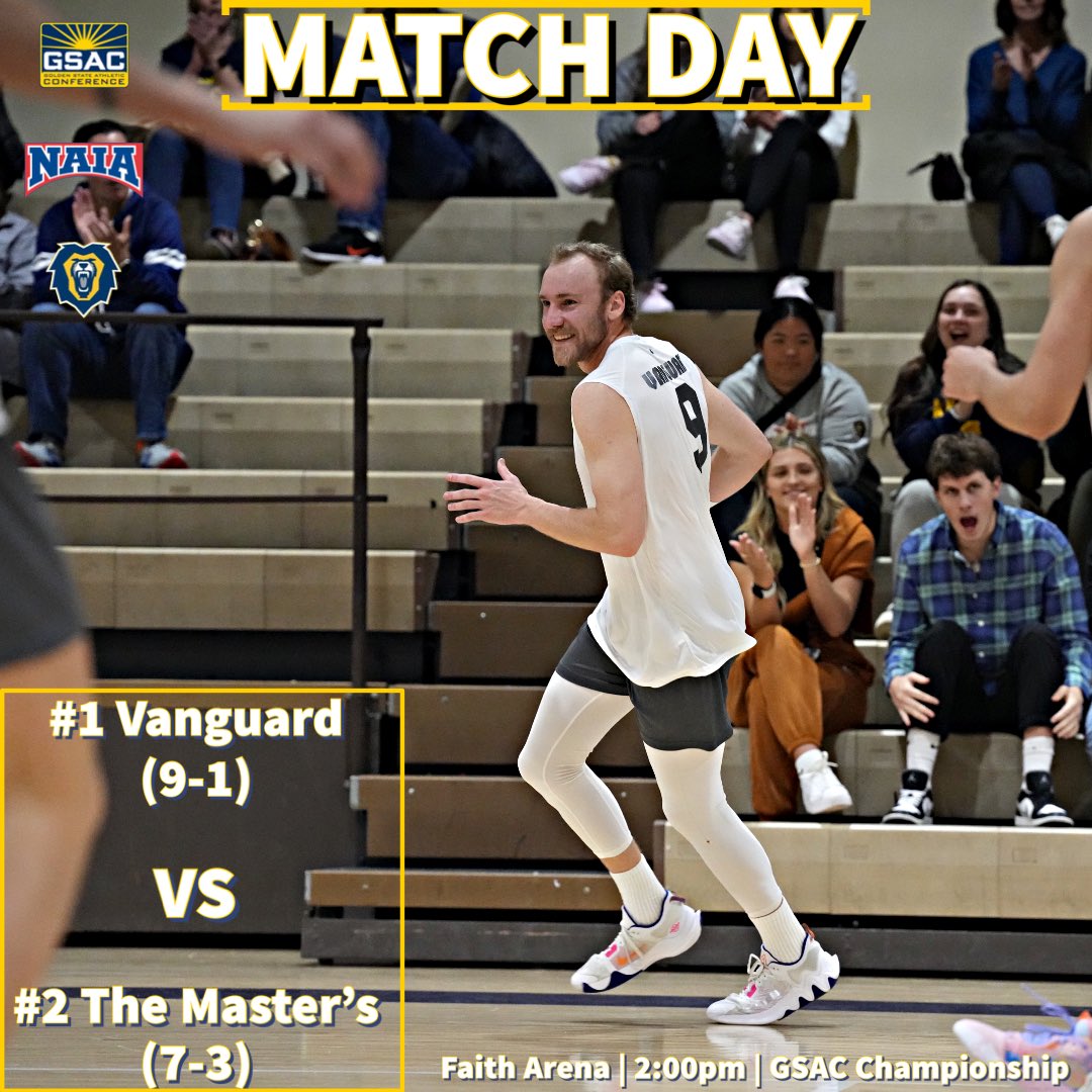 VanguardMVB's tweet photo. 🦁Championship Saturday🦁

GSAC Championship
🏐: #1 Vanguard vs #2 The Master’s 
📍: Faith Arena 
⌚️: 2:00pm
📺: https://t.co/d8K17aPerq
📊: https://t.co/Wh99Z7iFoc https://t.co/pHRRCVwEAT