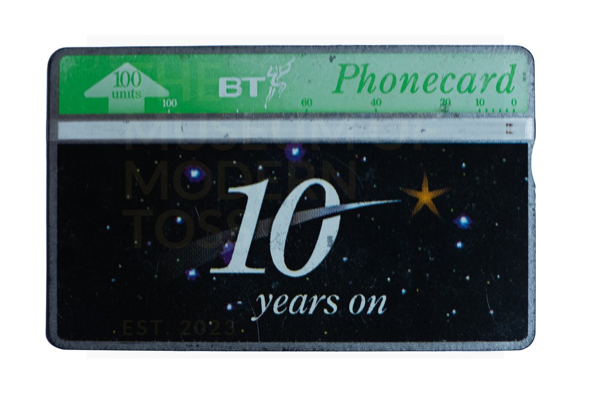 musmodtoss's tweet photo. #5oclockphonecard - Celebrating 10 years of no longer being part of the state. I'm sure people will have their opinions (and no, I'm not interested) - quite bombastic though! #bt #privitisation #thatcher @bt https://t.co/HWTOZbisLb