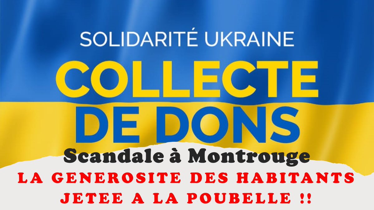 joaquimtimoteo's tweet photo. ��SCANDALE A MONTROUGE
LA GENEROSITE DES MONTROUGIENS JETEE A LA POUBELLE
 Il y a 1 an, les Montrougiens étaient au rdv avec bcp de dons pour l Ukraine. https://t.co/MLtNHVEz4H . Aujourd'hui quasiment tout est parti à la benne ! !
1/9 https://t.co/WlljX0eK3H