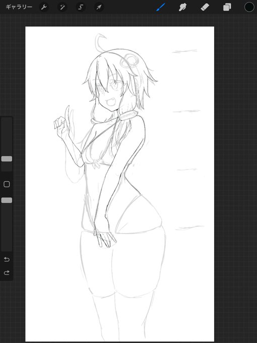 明日中に線画終わらせよう、、、 