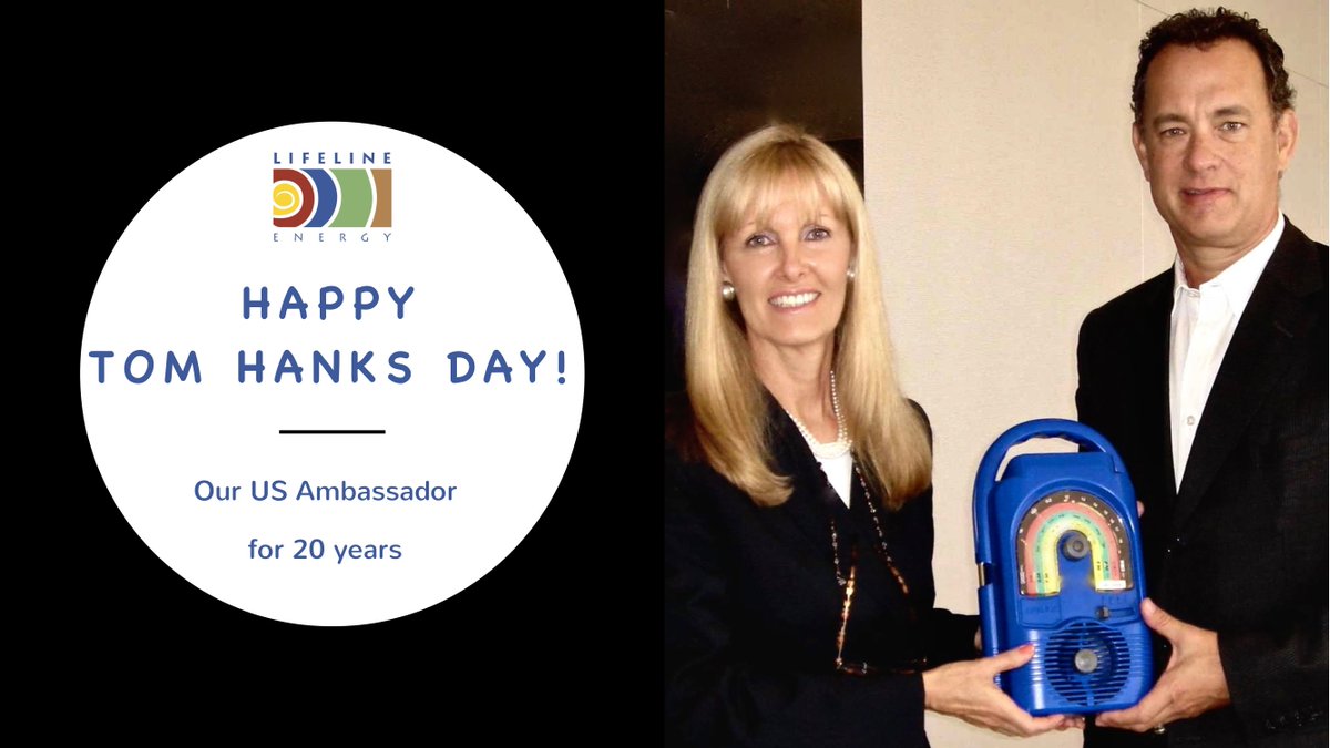 Today is the 20th Anniversary to #TomHanksDay. It's also the 20th Anniversary of Tom as our wonderful Ambassador. He's here with our founder, <a href="/KPLifeline/">Kristine Pearson</a> and a Lifeline radio. He's really is as nice as they say he is!  Have a great day everyone!