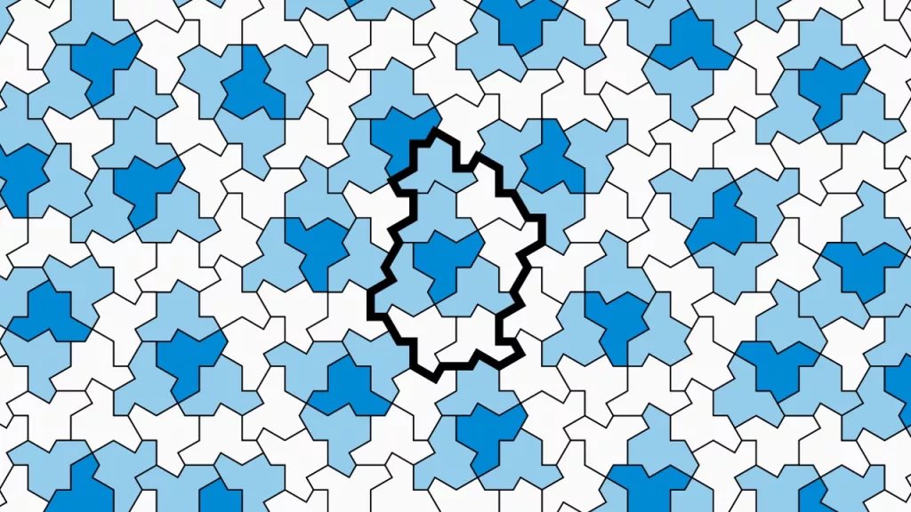 jimrobb's tweet photo. A new 13-sided shape is the first example of an elusive "einstein" — a single shape that can be tiled infinitely without repeating a pattern. https://t.co/VFocXvdTbz