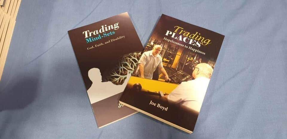Boyd9Joe's tweet photo. My three books: Trading Places, Trading Mindsets, Wounded Not Wasted, inspiring true life stories. Get them on Amazon or Timeless Theological College website Bookstore. https://t.co/a0oHCvVe8c