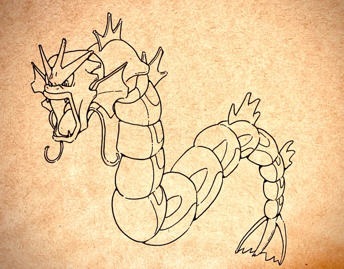 ギャラドス描いたよ。 