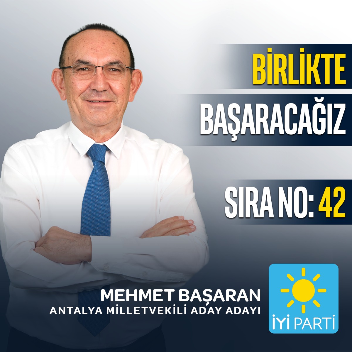 Temayül demokrasidir, üyelerimizin iradesidir, tabanın sesidir!
2 Nisan Pazar günü (YARIN) gerçekleştireceğimiz temayülde 42 sıra numarasıyla şahsıma vereceğiniz destek ile Antalya’da tarih yazacağız!
Birlikte başaracağız!
Sevgi ve Saygılarımla…