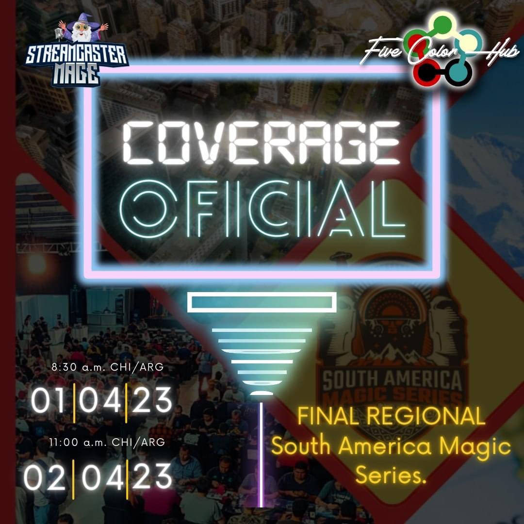 Ya instalado en el <a href="/Hotelgranpalace/">Hotel Gran Palace</a> para vivir lo que será la Final Regional del <a href="/smagicseries/">South America Magic Series</a>, hoy toca jugar y mandarle la tremenda honda a mis compañeros en la transmisión oficial de hoy. 
Ve el directo aquí: twitch.tv/fivecolorhub