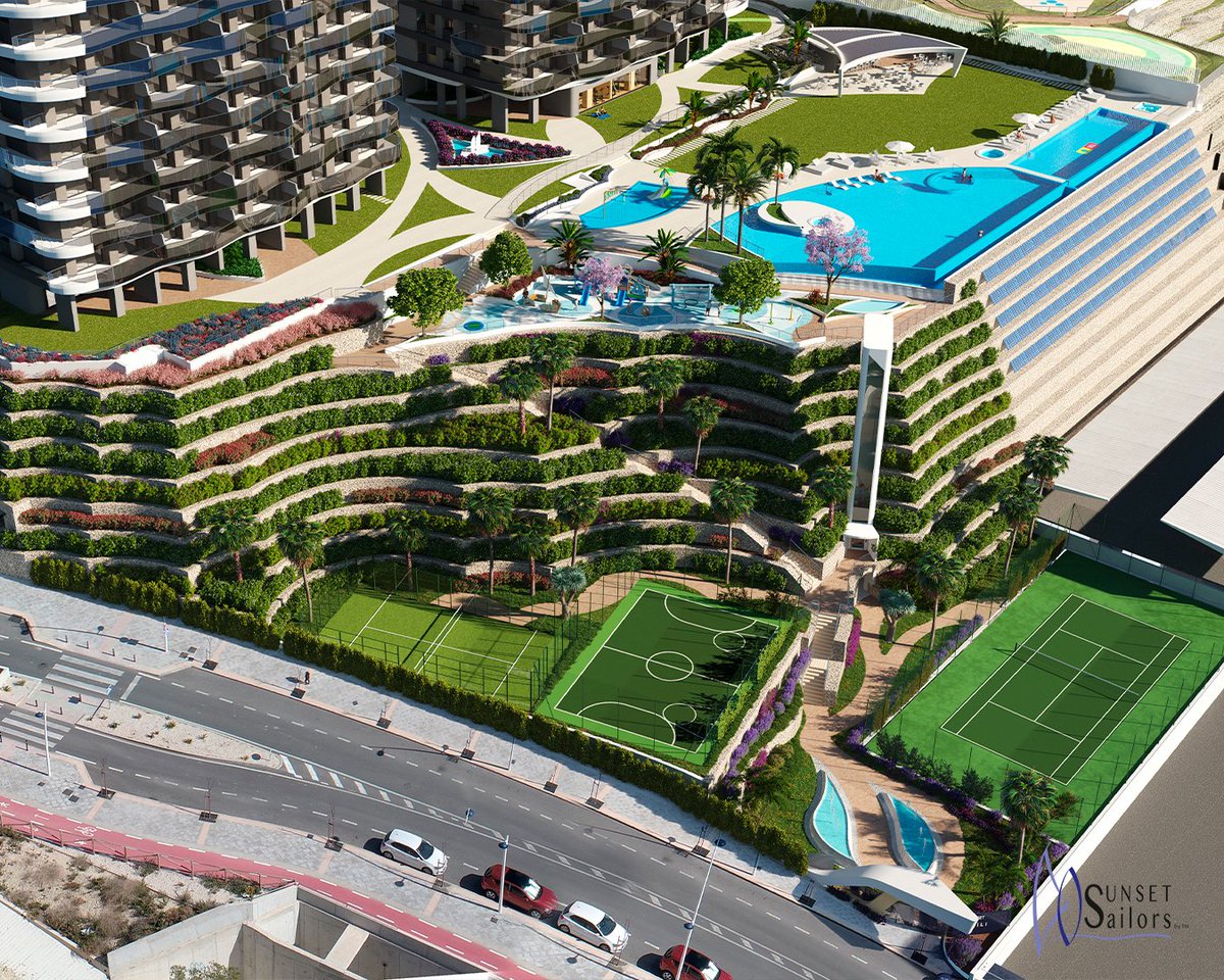 Sobre Sunset Sailors:
🔹286 viviendas
🔹1 a 4 dormitorios
🔹1 a 3 baños
🔹Piscinas
🔹Jacuzzis
🔹Zona chill out
🔹Sala coworking
🔹Gimnasio
🔹Pistas de tenis y pádel
🔹Sala de cine

¡Todo esto en una ubicación privilegiada a 50m de la Playa de Poniente! 🏖️