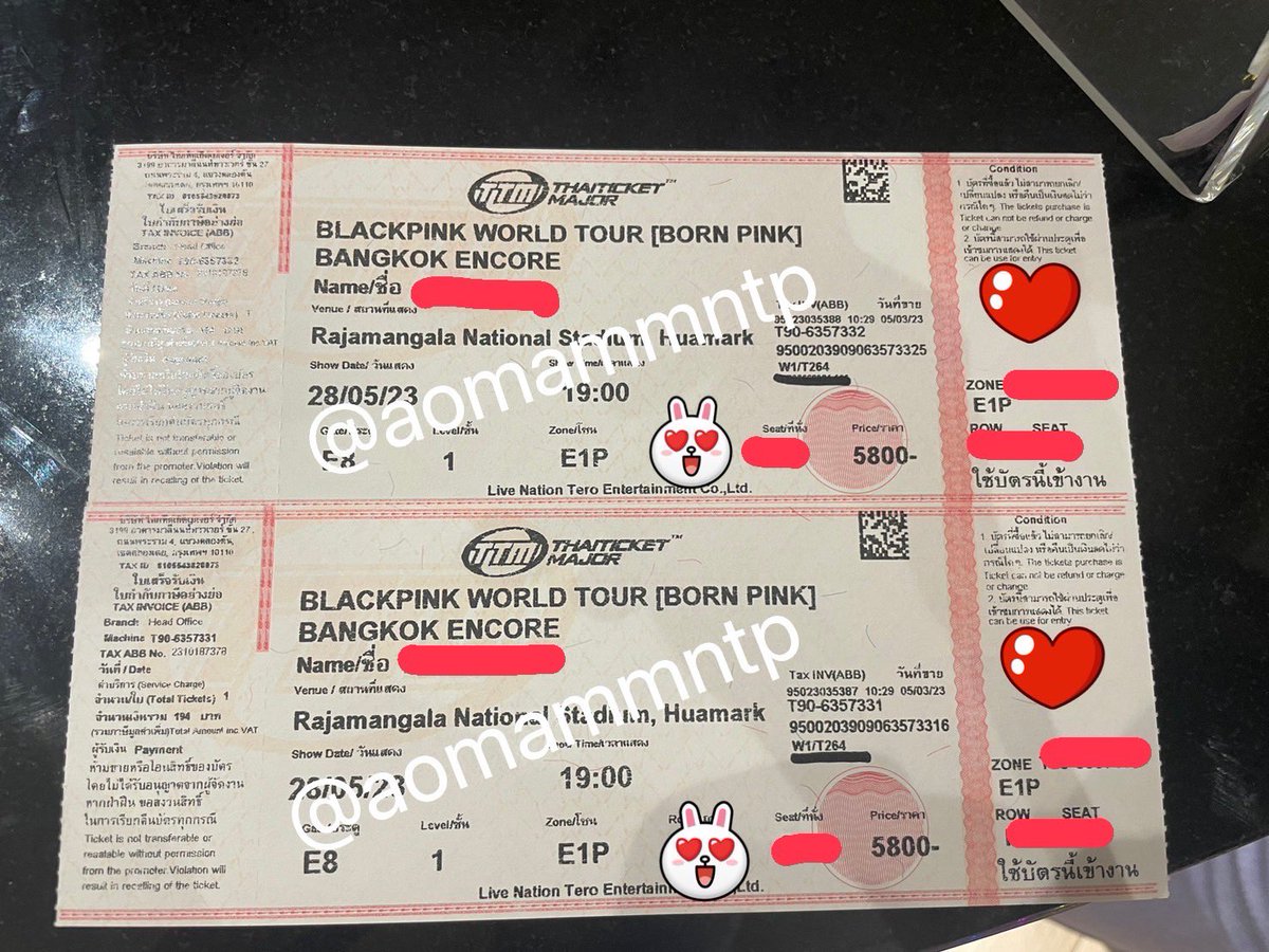 aomammntp's tweet photo. WTS
ปล่อยบัตร BP วันที่ 28/05/2023 
Zone: E1P 2 ใบติด 
ขายใบละ 6000 ขายเป็นคู่เท่านั้นค่ะ

***ไม่ได้อัพนะคะ พอดีมีค่าตัดบัตรเครดิต 3% ค่ะ 

นัดรับ BTS ขอดูหลักฐานเพิ่มเติมได้ค่ะ

#BLACKPINK
#BLACKPINK_WORLDTOUR
#BORNPINKENCOREinBANGKOK 
#BLACKPINK_BORNPINKENCORE https://t.co/B2CrruNYrg