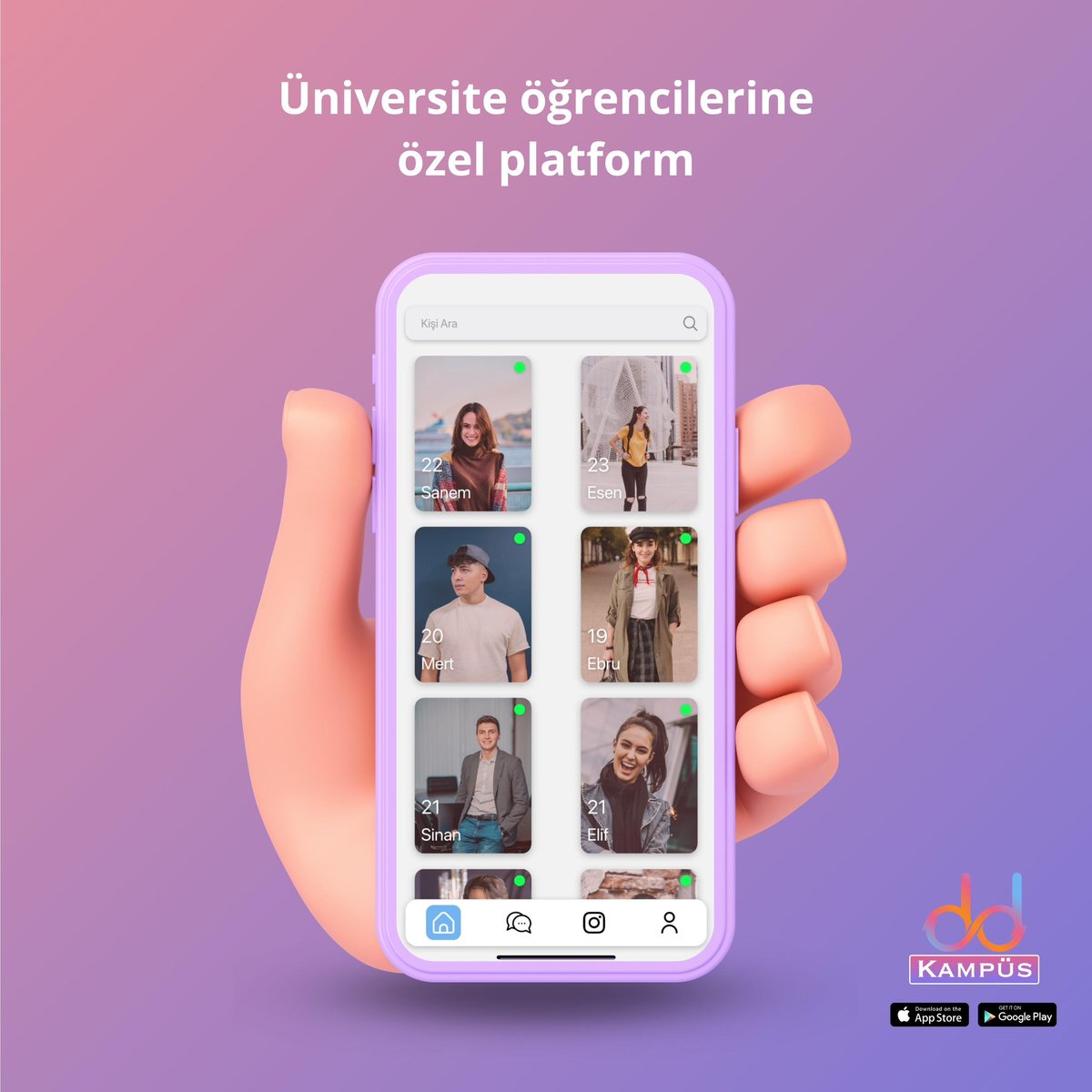 Sadece üniversite öğrencileri için!

Sen de yerini al, dengini bul! 

#sosyalağ #platform #network #arkadaşlık #üniversite #öğrenci
#mobilapp #mobileapp