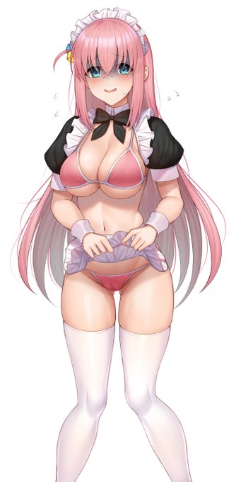 ぼっちちゃんに水着メイド服を着てほしい 