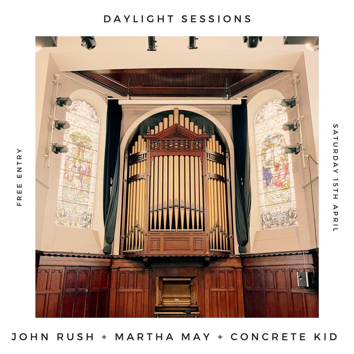 Our Daylight Sessions are back! A lazy afternoon with music, brunch &amp; booze if you desire. An event for all ages.

On Sat 15th April our line-up features <a href="/johnrushmusicuk/">John Rush</a> Martha May &amp; <a href="/Concretekid67/">Concretekid</a> who all play our All Dayer on Sat 3rd of June! 

12pm-4pm 🫳 Free entry