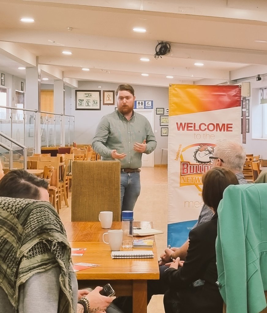 diannewatkinson's tweet photo. Great to hear Brett's vision for a new Kirklees #ThirdSector charity hub as he takes over the reins (or should I say 'dog lead' 😜) of @BullDogsNet from @wales_adrian who has developed the networking opportunity over 7+ years 👏 Good luck to both in your new endeavours https://t.co/VI75b8ef0i