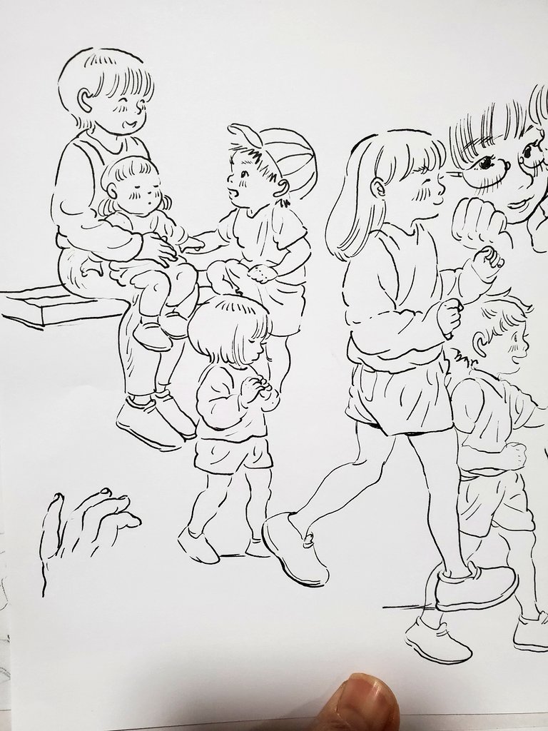 白い紙に、少しづつふえていくラクガキ 