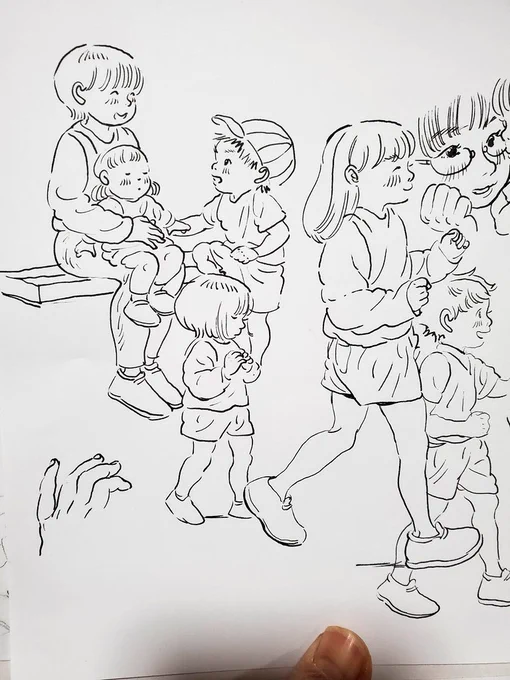 白い紙に、少しづつふえていくラクガキ 