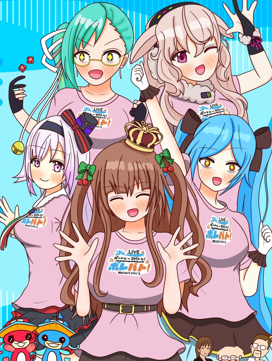 multiple girls glasses brown hair one eye closed crown multiple boys headband  illustration images