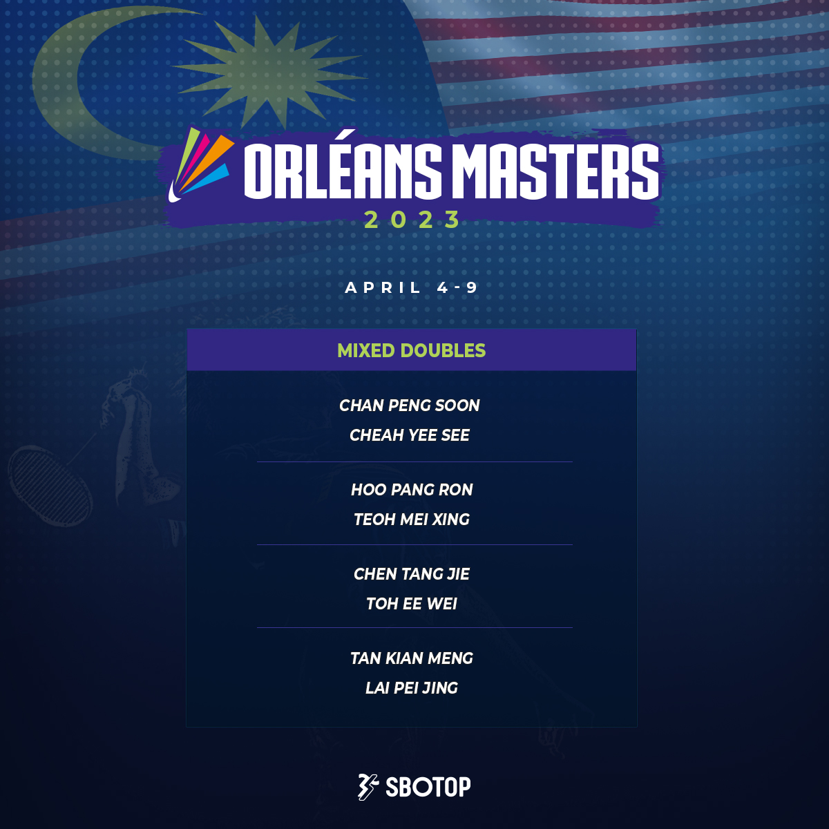 sbotop_my's tweet image. The #BWFWorldTour continues as the next stop is #OrleansMasters.

Can #TeamMalaysia🇲🇾 make it to the podium?