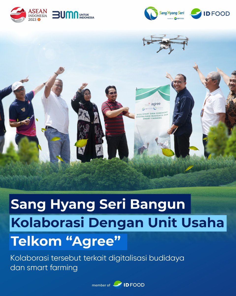 bumntangerang3's tweet photo. Hallo #Farmily 👩‍🌾🌾

ID FOOD melalui anak usaha PT Sang Hyang Seri bersama dengan Unit Bisnis PT Telkom Indonesia (Persero) Tbk yaitu Agree melakukan kick start smart farming di lahan Sukamandi, Subang pada Kamis 16 Maret 2023.

#LahanPertanianSHS
#IDFOODGROUP https://t.co/cFd7s42rvj