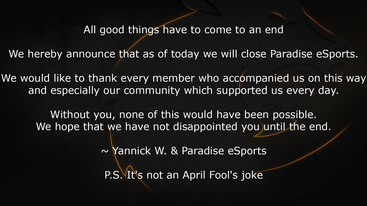 Paradise eSports (Closed) tweet media