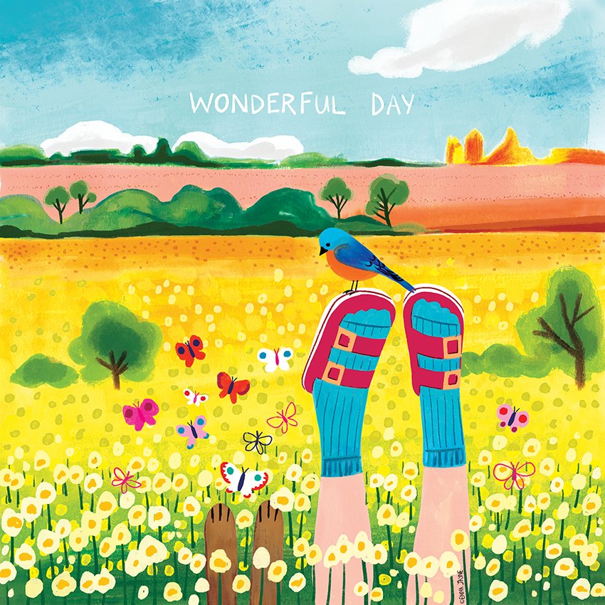 Happy 1st April and wishing you a 'Wonderful Day!' 
🌼🌞
#1stApril #springtime #artillustration #kidlitartist #April1st #illustrators