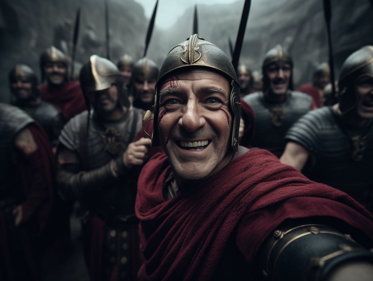 IAgenerated_pic's tweet photo. Selfie of Roman Legionary -before battle- 563bc https://t.co/1pZf0sJRxr