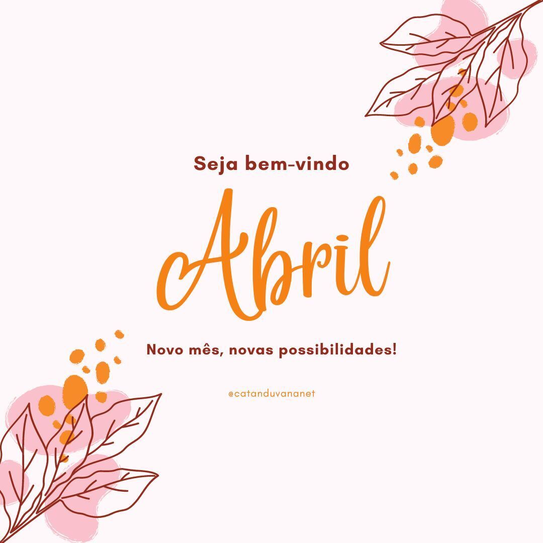 catanduvananet's tweet photo. Eu só desejo que abril me traga calma e muita paz na alma. Seja bem-vindo!

#catanduva #catanduvasp #abril #novomes #mes4 https://t.co/5vwgY52B2O