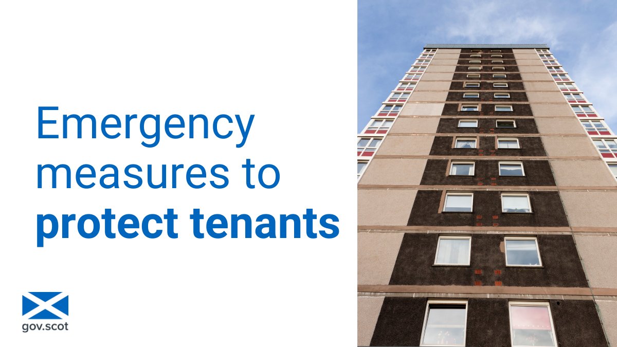 Private rent rises are now capped at 3% under our emergency legislation to protect tenants. 

Landlords can alternatively apply for increases of up to 6% to cover specific costs. Enforcement of eviction action is still paused in most cases.

Learn more ➡️ bit.ly/emergency-tena…