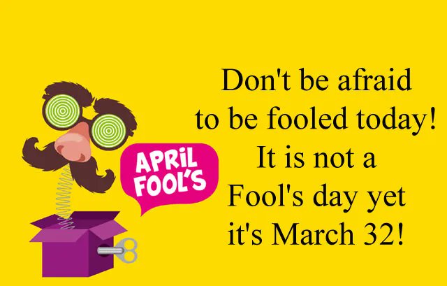 justaddrhythm's tweet photo. Today is March 32. I wish you all a good day today.
.
.
#JustAddRhythm #Fool #AprilFool https://t.co/GkTzyYcvo5