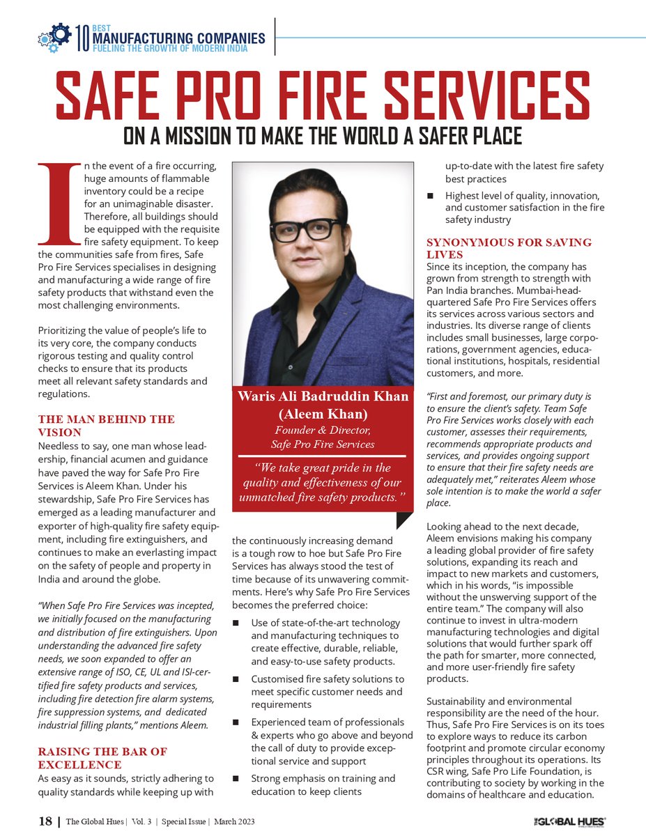 safeprofireOff's tweet image. We&apos;re thrilled to be featured in Global Hue magazine! Thank you for recognizing our commitment to fire safety and for sharing our story with your readers. 

#theglobalhues #magazine #marchedition #FireSafety #FireExtinguishers #SafetyFirst #CompanyFeature #safety #safepro