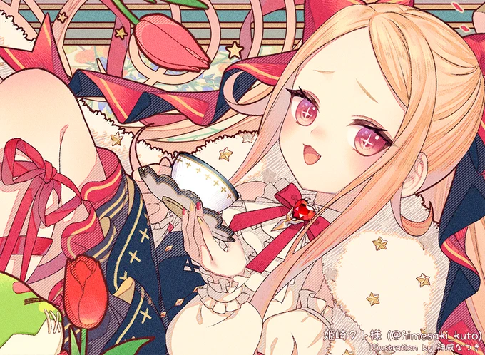 姫崎クト様()のFANBOX配布用の壁紙を描かせていただきました!春らしい可愛いクト様を見ていただけたら幸いです  