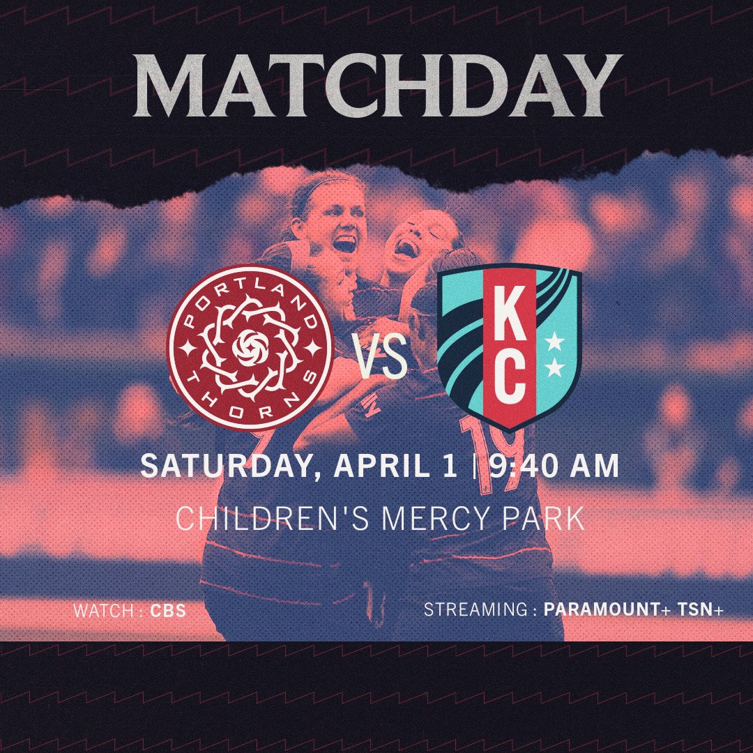ThornsFC's tweet photo. 🗣️ GET UP PORTLAND, IT’S GAME DAAAY! 

🆚 #KCBABY
📍 Children’s Mercy Park 
⏰ 9:40 AM PST 
📺 @CBS 

#BAONPDX https://t.co/85iX7tHlPn