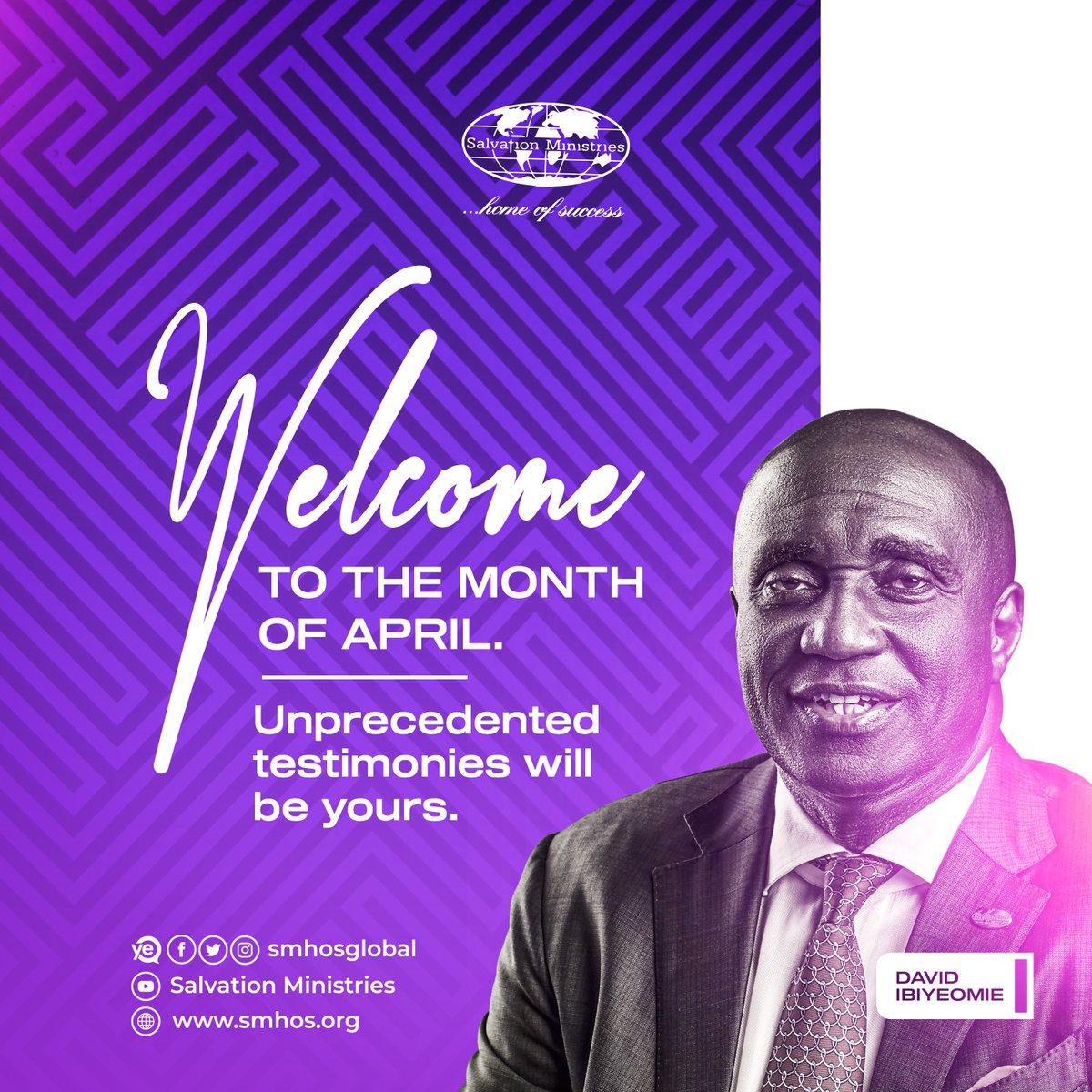 DavidIbiyeomie's tweet image. Welcome to the month of April. Unprecedented testimonies will be yours in the name of Jesus!
#DavidIbiyeomie #SalvationMinistries