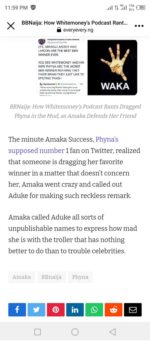 Una say wahala be like wetin again? 🤣🤣 @AmakaSuccess15 has finally entered Facebook blog for defending her fave o🤣. The werey blogger said  I'm Phyna's number 1 fan on twitter 🤣. But man is nothing without vawulence 🤣.

QUEEN PHYNA
PHYNA MEMES
#PhynaTheElephant𓃰 
#Phyna𓃰 